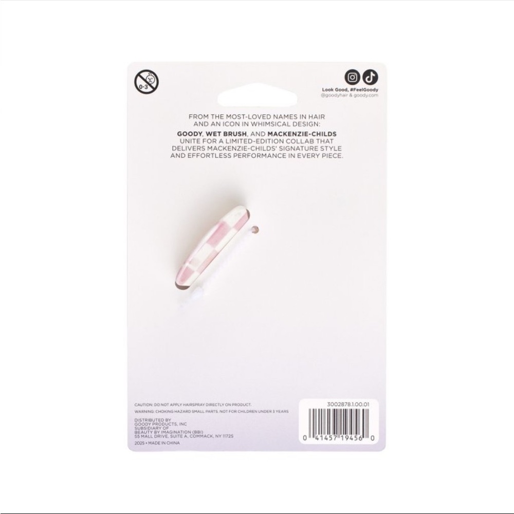 Goody x MacKenzie-Childs Pink Checkered Claw Clip - Picture 2 of 7